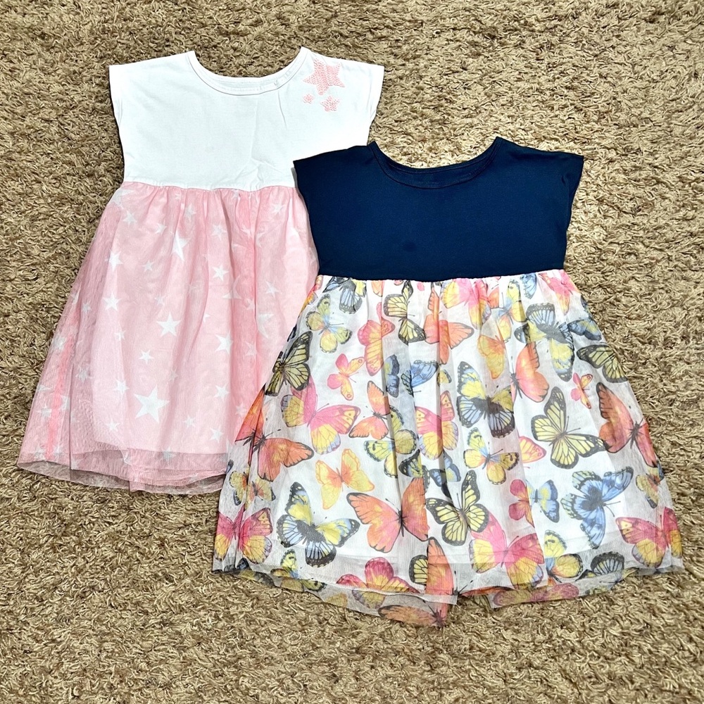 [Wonder Nation] 2 Little Girl Dresses Size 4/5 Casual Play Dress Up